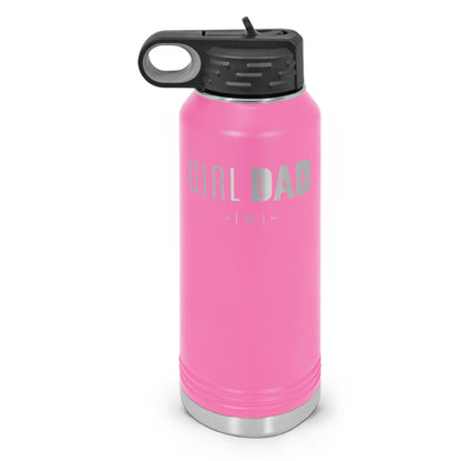 Gun-Owning Girl Dad Double Wall Insulated Laser Etched Water Bottle