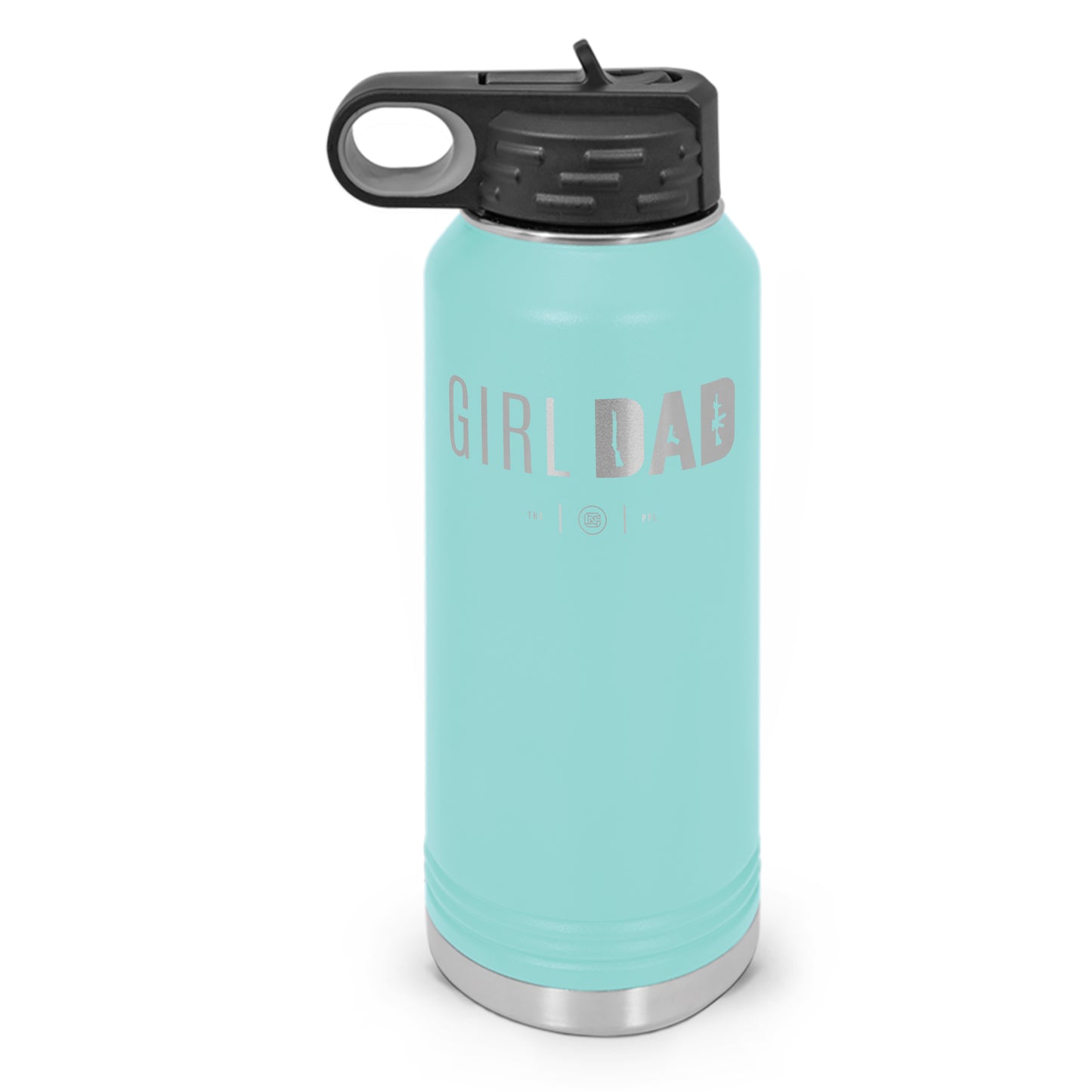 Gun-Owning Girl Dad Double Wall Insulated Laser Etched Water Bottle