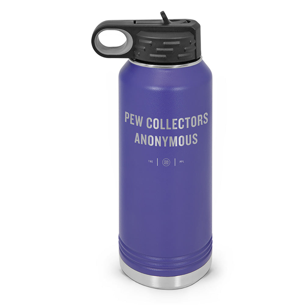 Pew Collectors Anonymous Double Wall Insulated Laser Etched Water Bottle