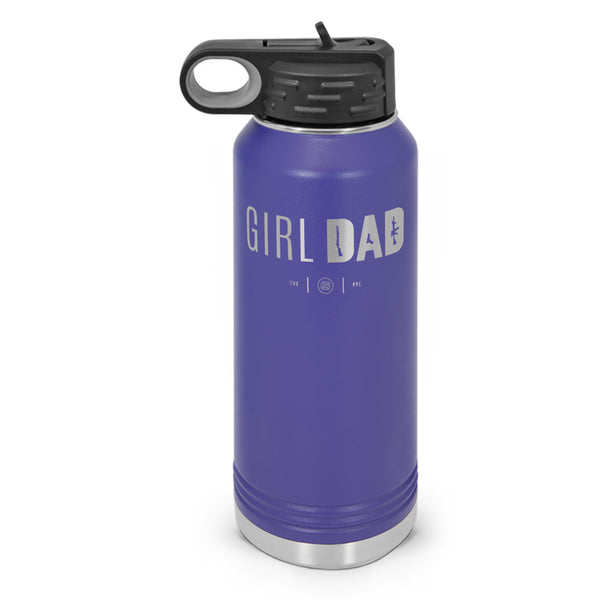 Gun-Owning Girl Dad Double Wall Insulated Laser Etched Water Bottle