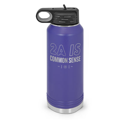 2A Is Common Sense Double Wall Insulated Laser Etched Water Bottle