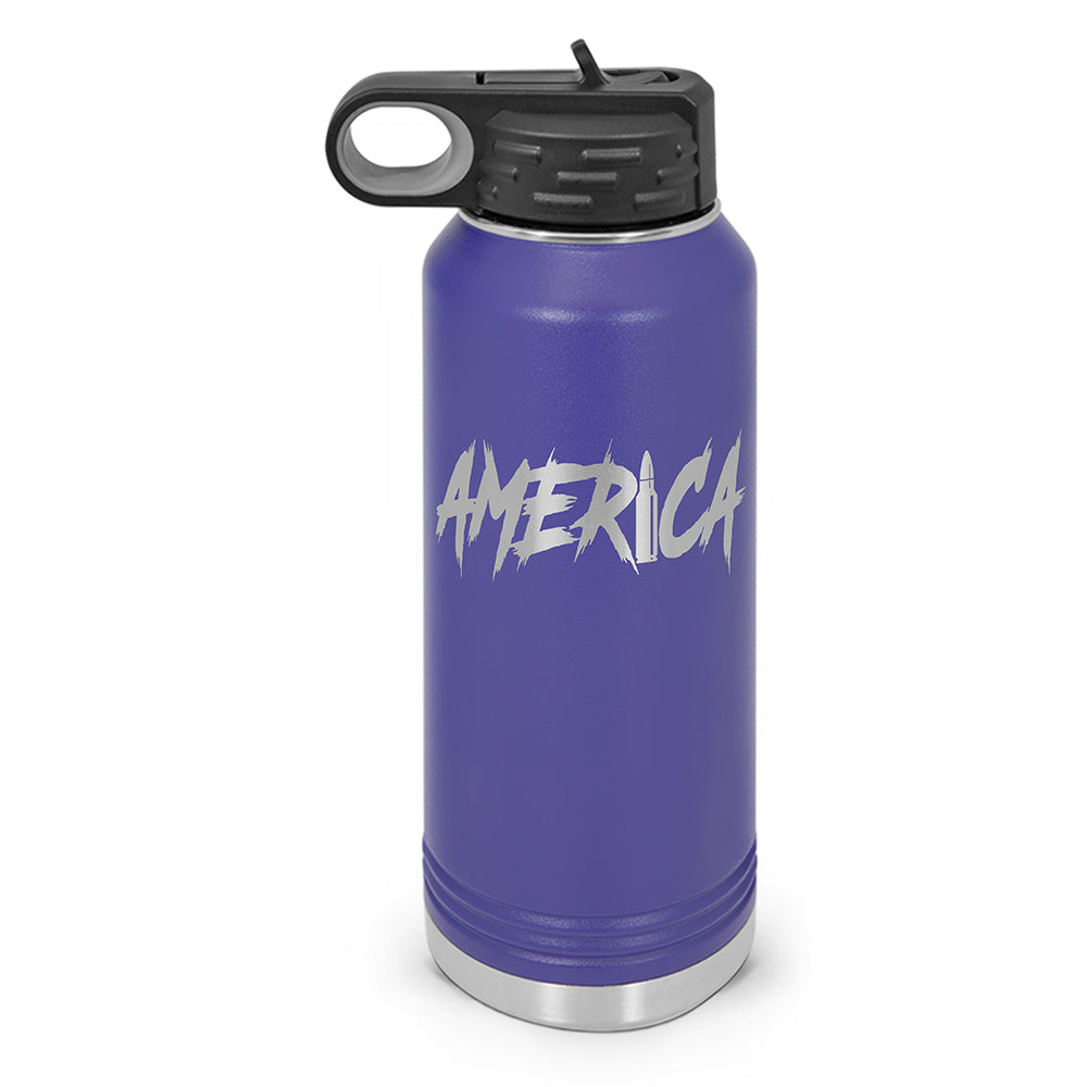 AMERICA Double Wall Insulated Laser Etched Water Bottle