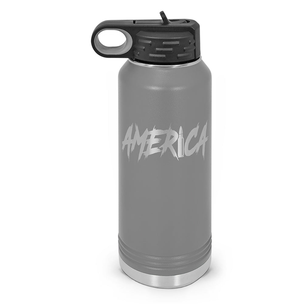 AMERICA Double Wall Insulated Laser Etched Water Bottle