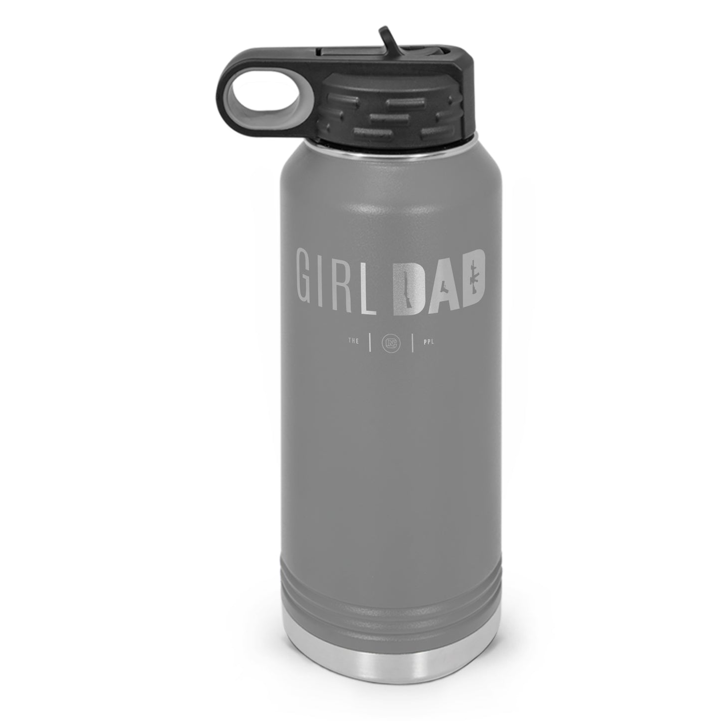 Gun-Owning Girl Dad Double Wall Insulated Laser Etched Water Bottle