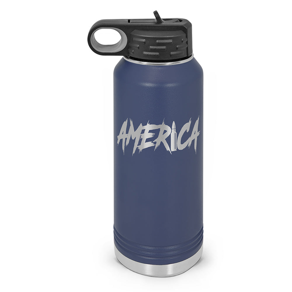AMERICA Double Wall Insulated Laser Etched Water Bottle