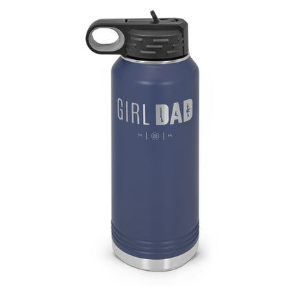 Gun-Owning Girl Dad Double Wall Insulated Laser Etched Water Bottle