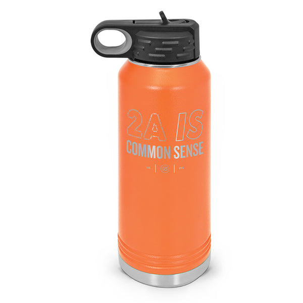 2A Is Common Sense Double Wall Insulated Laser Etched Water Bottle