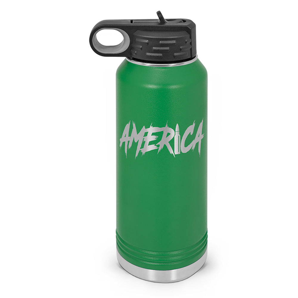 AMERICA Double Wall Insulated Laser Etched Water Bottle