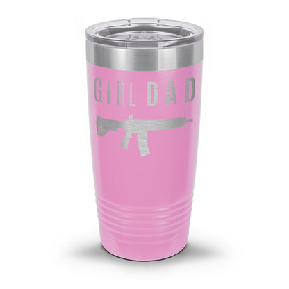 Gun-Owning Girl Dad V1 Laser Etched 30oz/20oz Tumbler