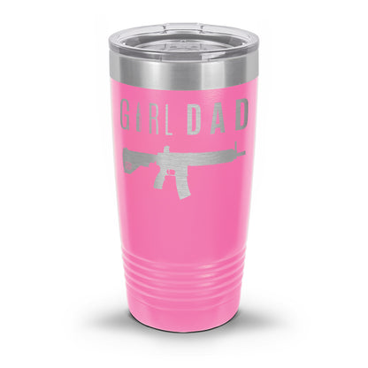 Gun-Owning Girl Dad V1 Laser Etched 30oz/20oz Tumbler