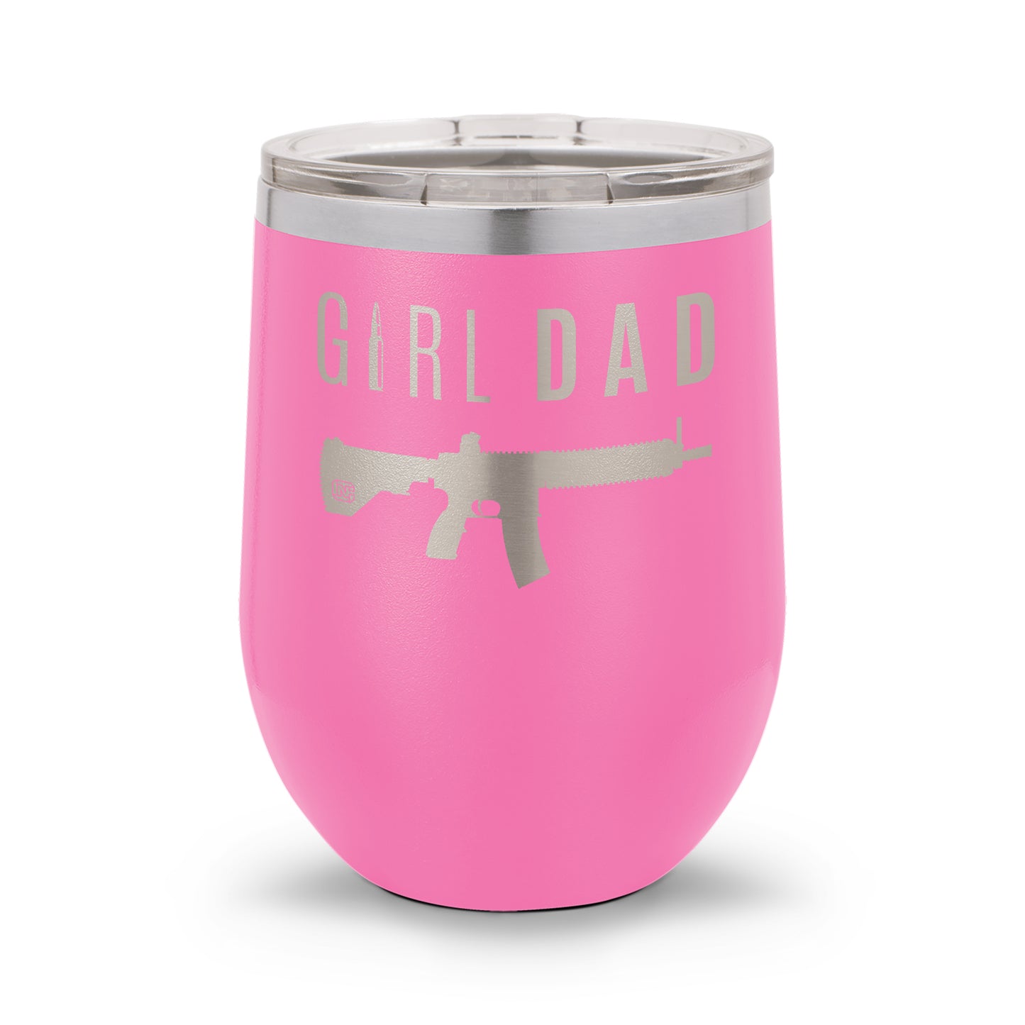 Gun-Owning Girl Dad V1 | 12oz Laser Etched Stemless Wine Cup