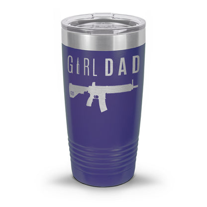 Gun-Owning Girl Dad V1 Laser Etched 30oz/20oz Tumbler