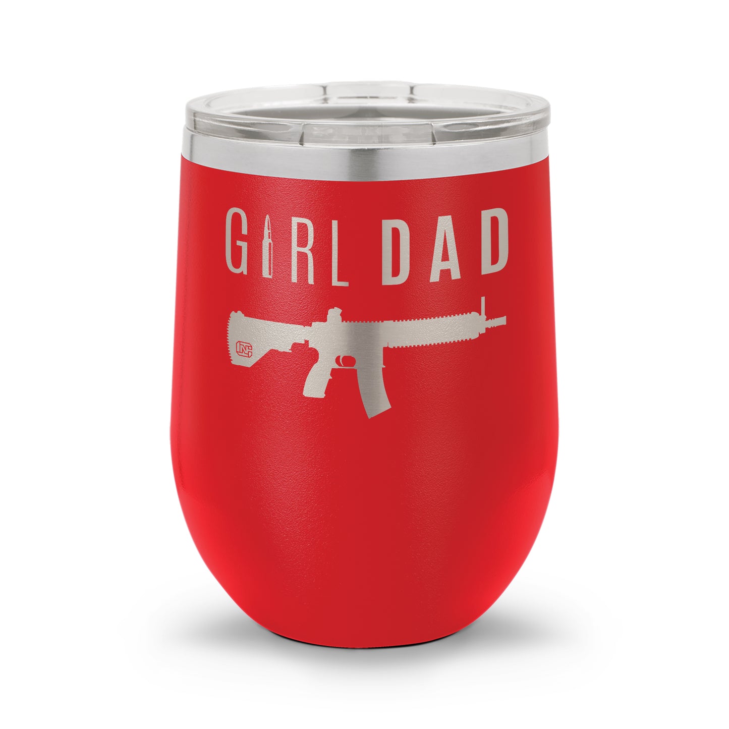 Gun-Owning Girl Dad V1 | 12oz Laser Etched Stemless Wine Cup