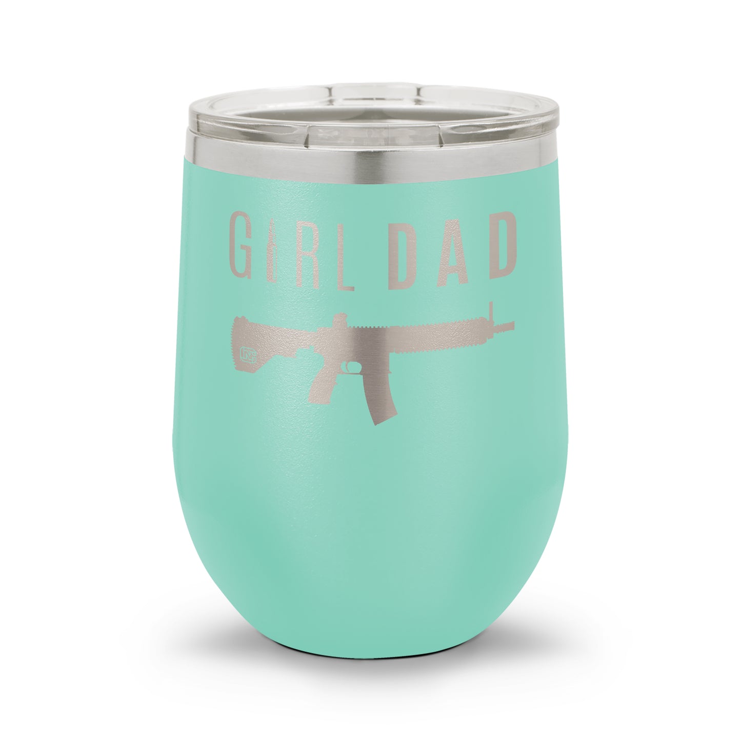 Gun-Owning Girl Dad V1 | 12oz Laser Etched Stemless Wine Cup