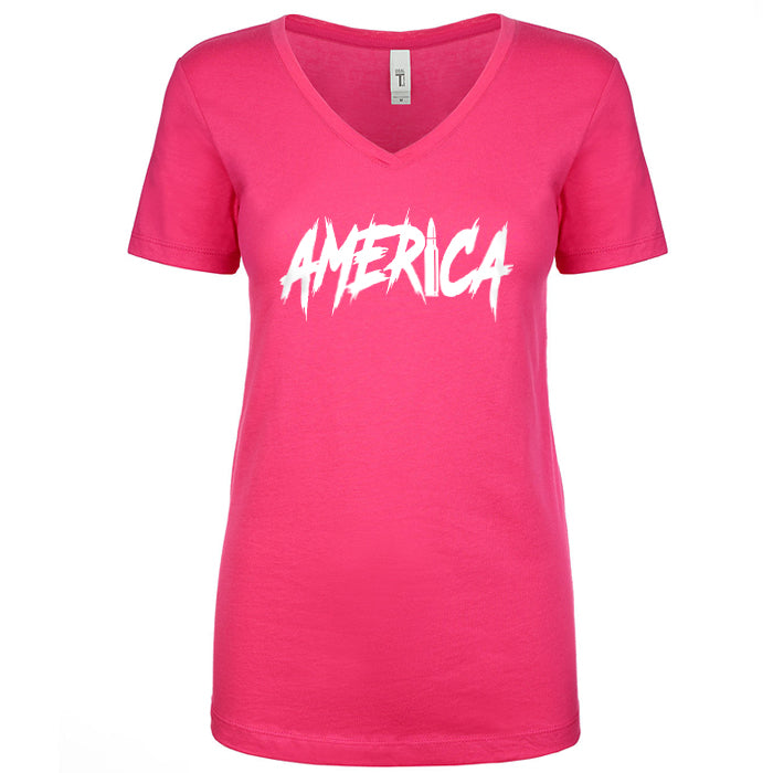AMERICA Women's V Neck