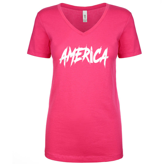 AMERICA Women's V Neck
