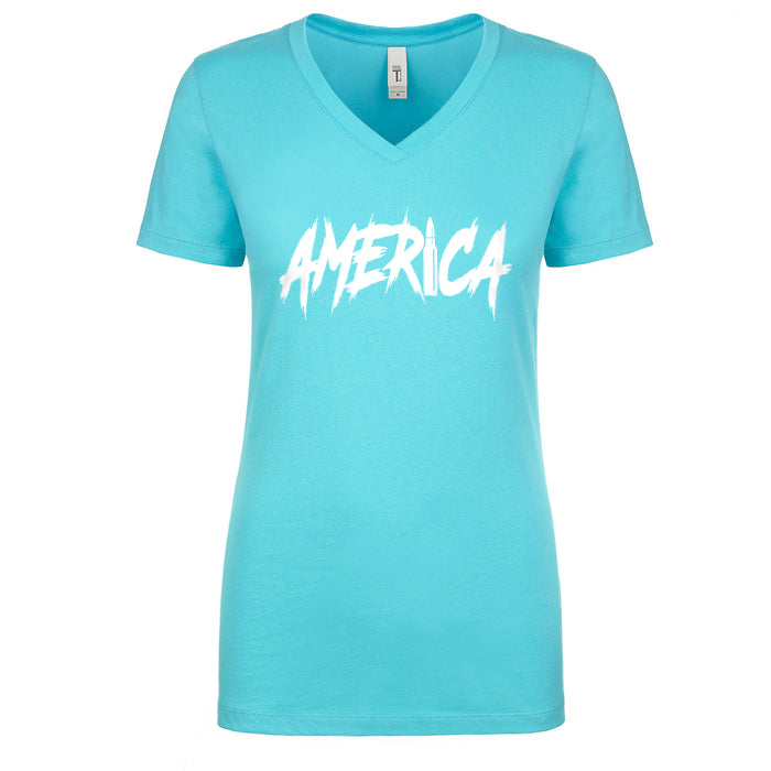 AMERICA Women's V Neck