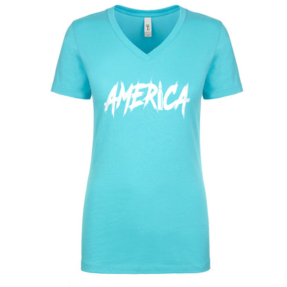 AMERICA Women's V Neck