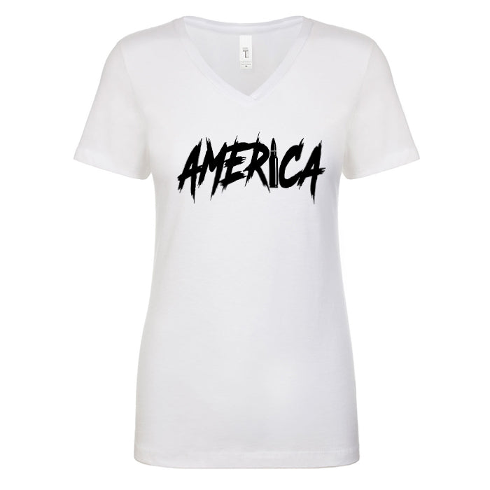 AMERICA Women's V Neck