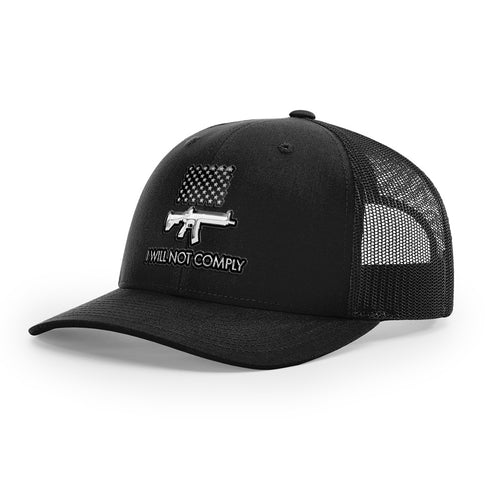 I Will Not Comply 3D Chrome Trucker Hat