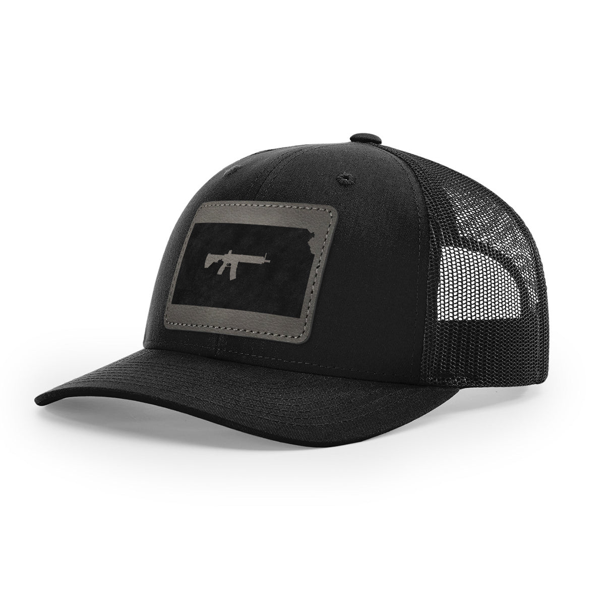 Keep Kansas Tactical Leather Patch Trucker Hat