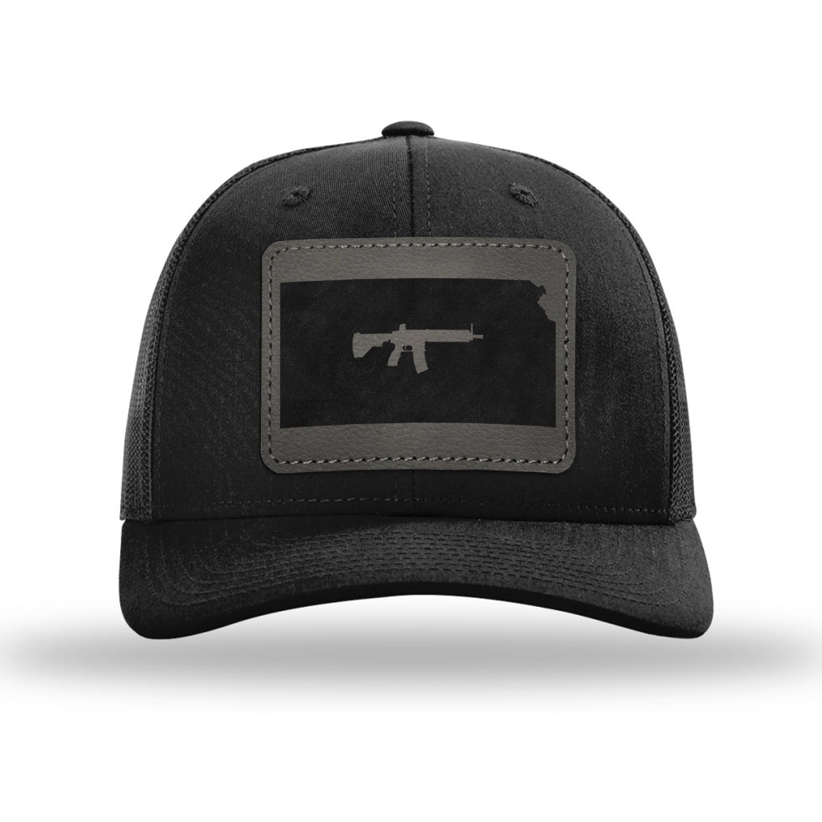 Keep Kansas Tactical Leather Patch Trucker Hat