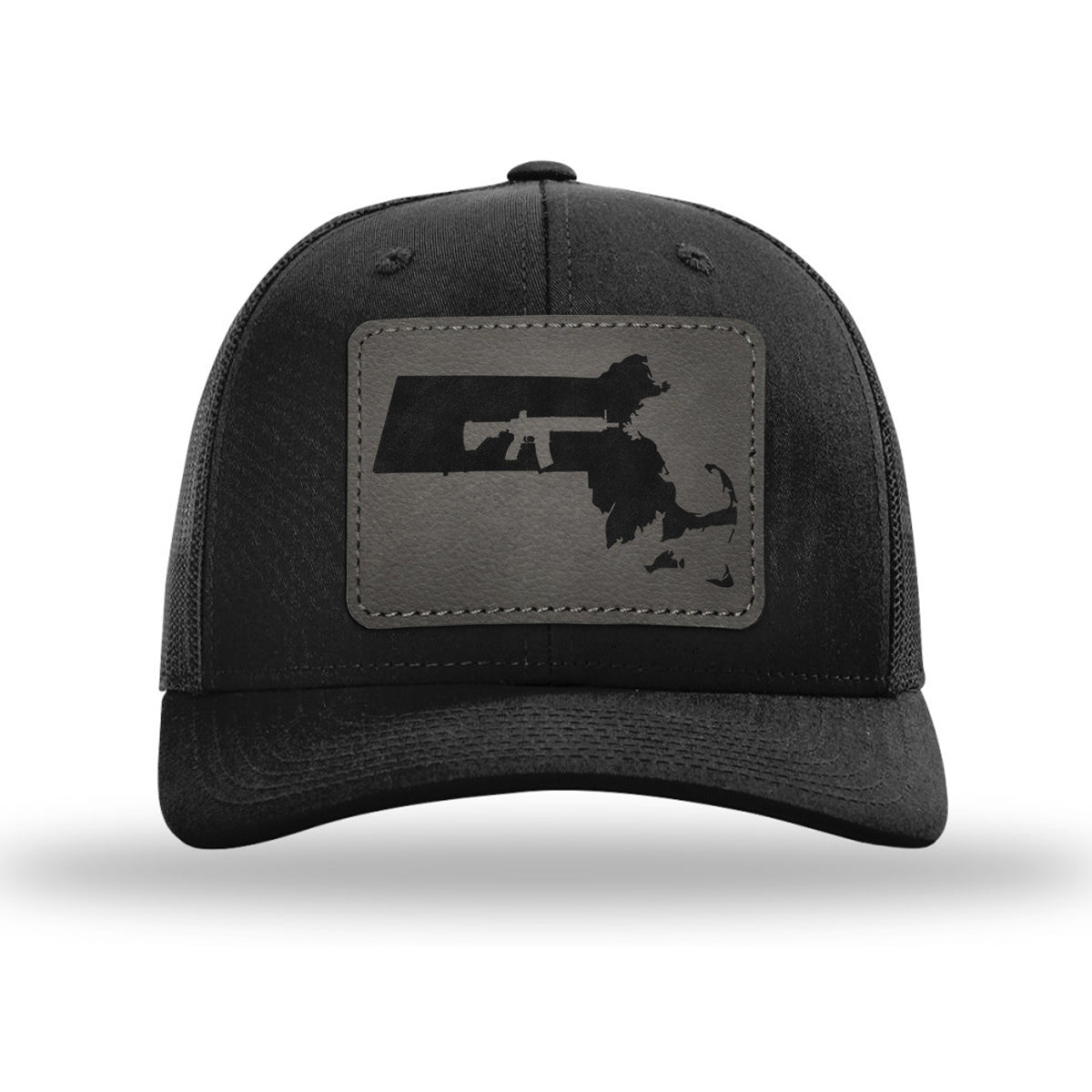 Keep Massachusetts Tactical Leather Patch Trucker Hat