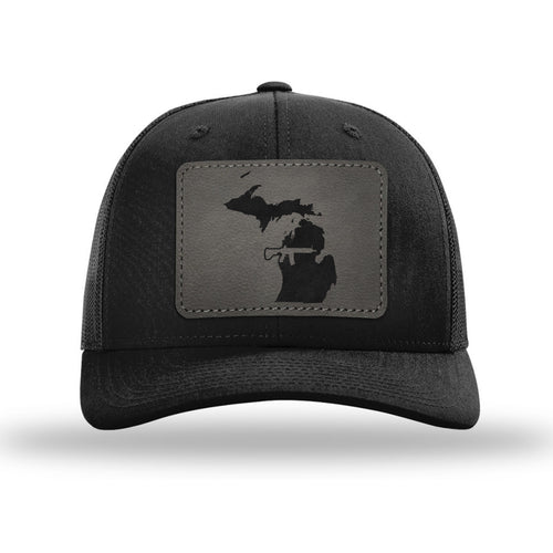 Keep Michigan Tactical Leather Patch Trucker Hat