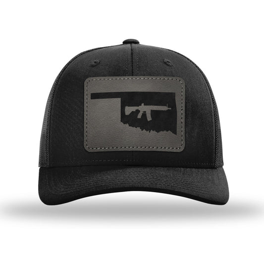 Keep Oklahoma Tactical Leather Patch Trucker Hat