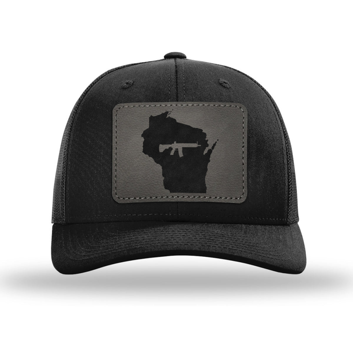 Keep Wisconsin Tactical Leather Patch Trucker Hat