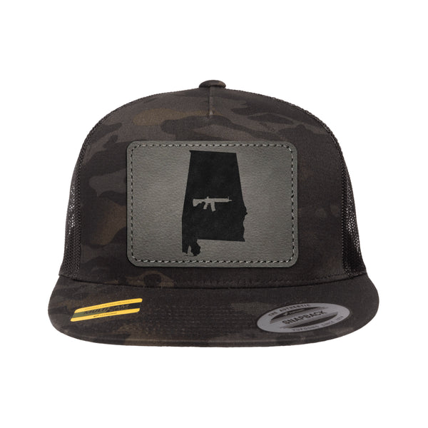 Keep Alabama Tactical Leather Patch Black Multicam Trucker Hat Snapback