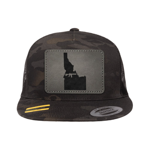 Keep Idaho Tactical Leather Patch Black Multicam Trucker Hat Snapback