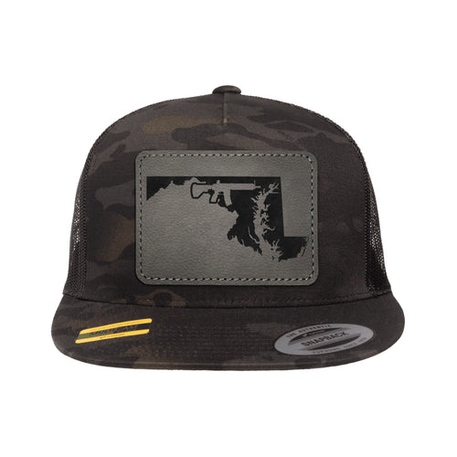 Keep Maryland Tactical Leather Patch Black Multicam Trucker Hat Snapback