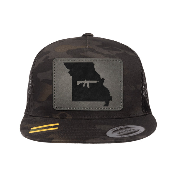 Keep Missouri Tactical Leather Patch Black Multicam Trucker Hat Snapback