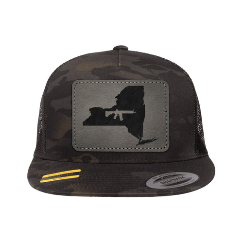 Keep New York Tactical Leather Patch Black Multicam Trucker Hat Snapback