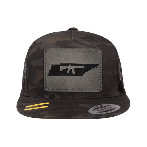 Keep Tennessee Tactical Leather Patch Black Multicam Trucker Hat Snapback