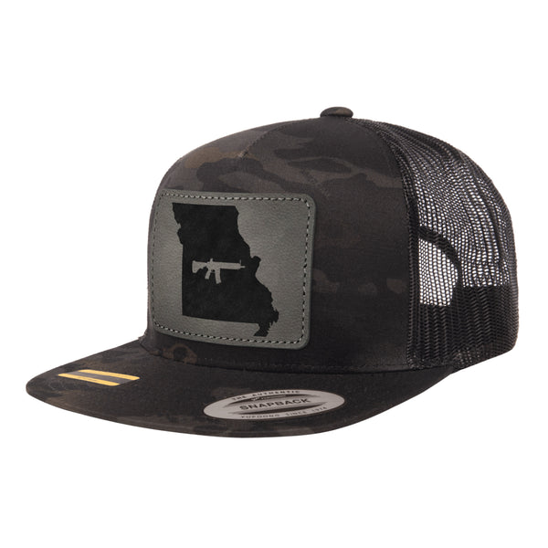Keep Missouri Tactical Leather Patch Black Multicam Trucker Hat Snapback