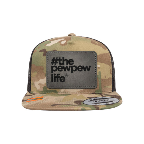 #ThePewPewLife Leather Patch Tactical Arid Trucker Hat Snapback