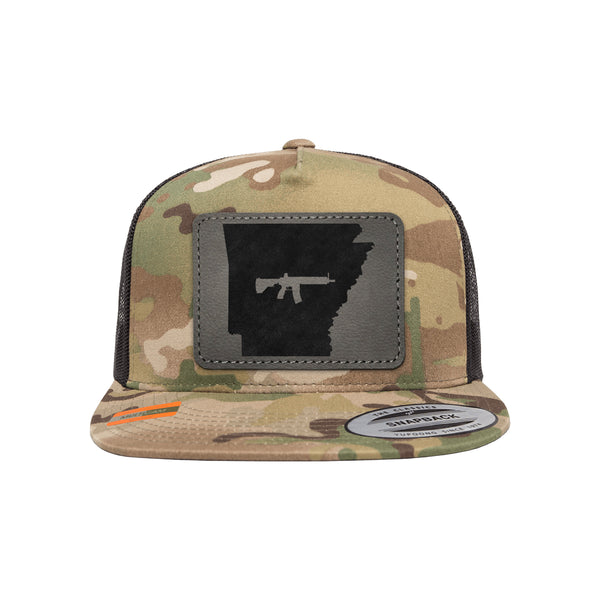 Keep Arkansas Tactical Leather Patch Tactical Arid Trucker Hat Snapback