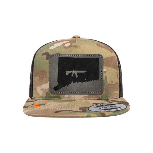 Keep Connecticut Tactical Leather Patch Tactical Arid Trucker Hat Snapback