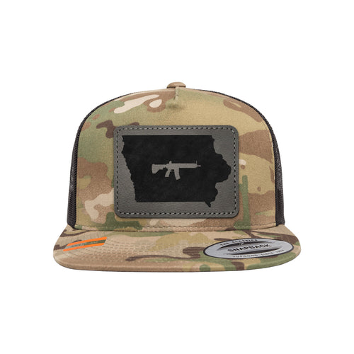 Keep Iowa Tactical Leather Patch Tactical Arid Trucker Hat Snapback