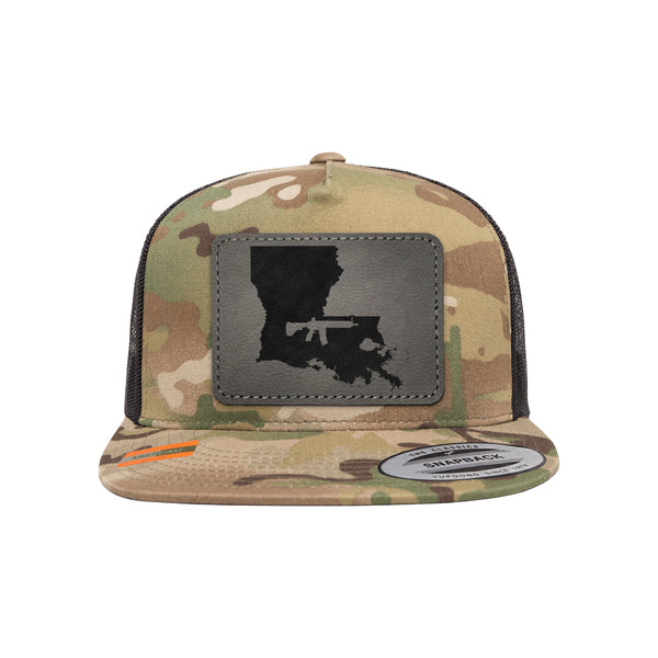 Keep Louisiana Tactical Leather Patch Tactical Arid Trucker Hat Snapback