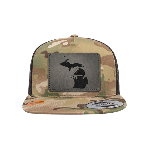 Keep Michigan Tactical Leather Patch Tactical Arid Trucker Hat Snapback