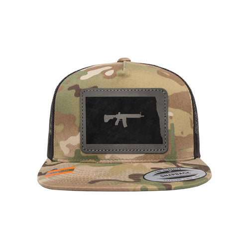 Keep North Dakota Tactical Leather Patch Tactical Arid Trucker Hat Snapback