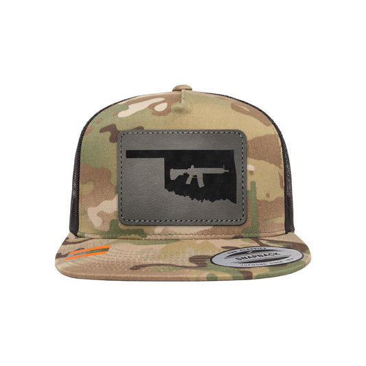 Keep Oklahoma Tactical Leather Patch Tactical Arid Trucker Hat Snapback