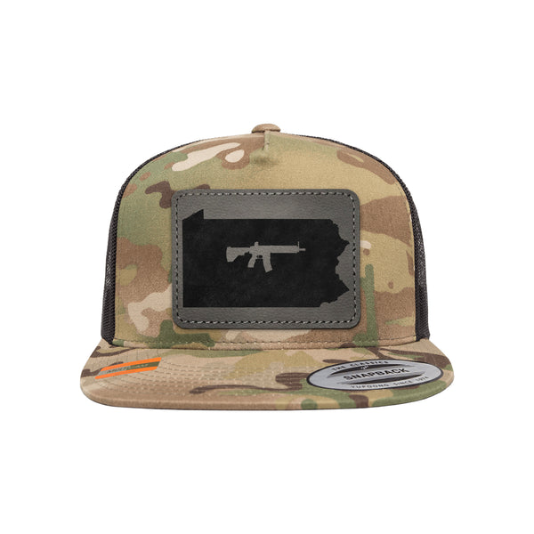 Keep Pennsylvania Tactical Leather Patch Tactical Arid Trucker Hat Snapback
