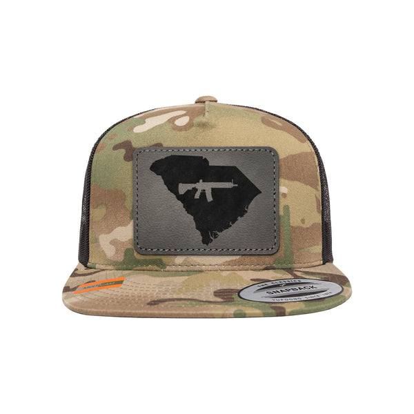 Keep South Carolina Tactical Leather Patch Tactical Arid Trucker Hat Snapback