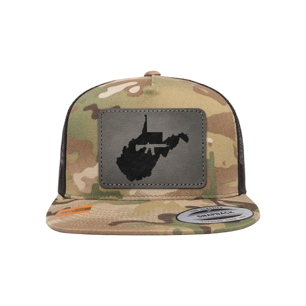 Keep West Virginia Tactical Leather Patch Tactical Arid Trucker Hat Snapback