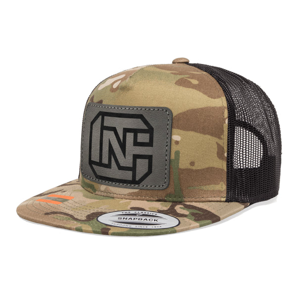 Cn Logo Leather Patch Tactical Arid Trucker Hat Snapback