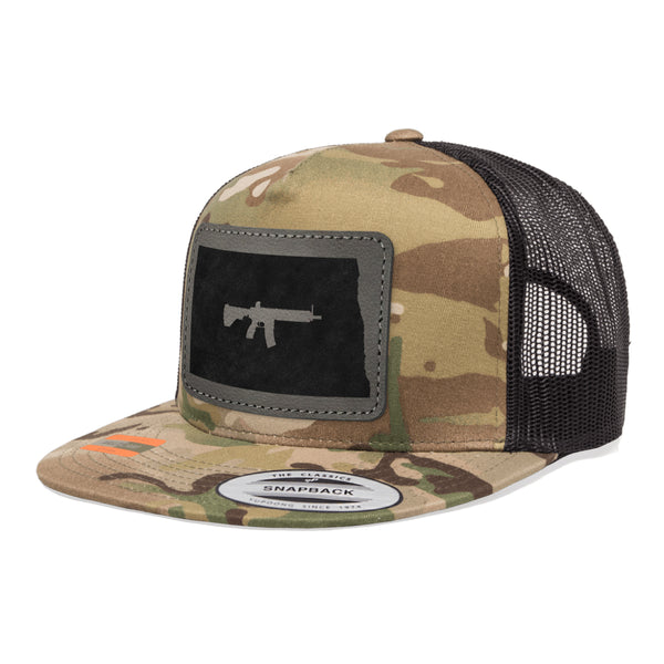 Keep North Dakota Tactical Leather Patch Tactical Arid Trucker Hat Snapback